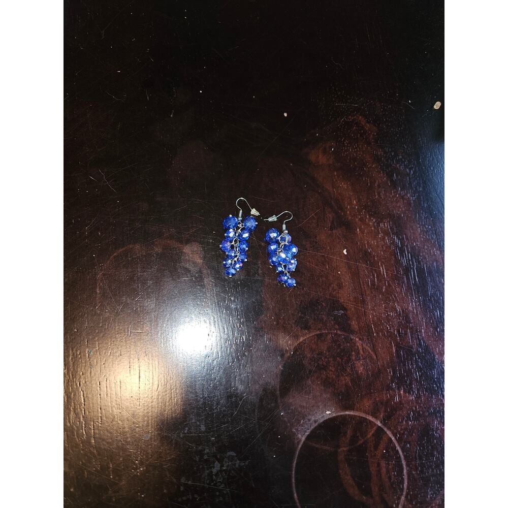 Purple hanging earrings rubber backing